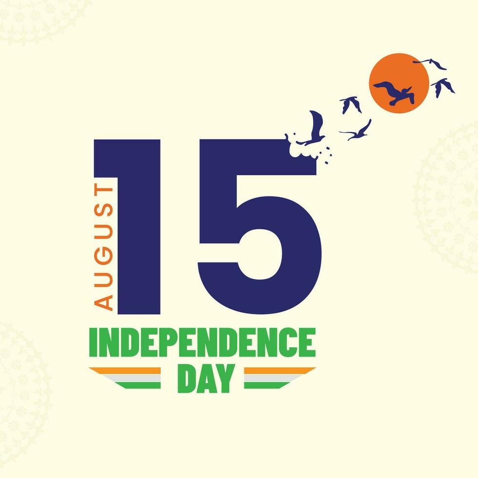 15 august independence day of india card design vector