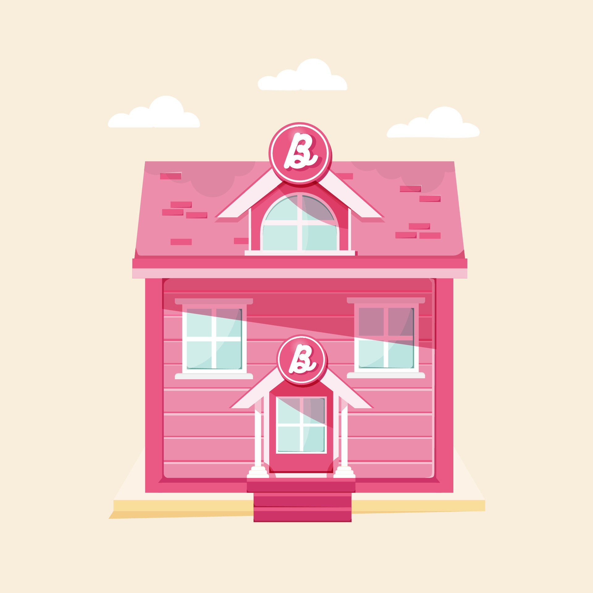 Pink Doll House 26650049 Vector Art at Vecteezy