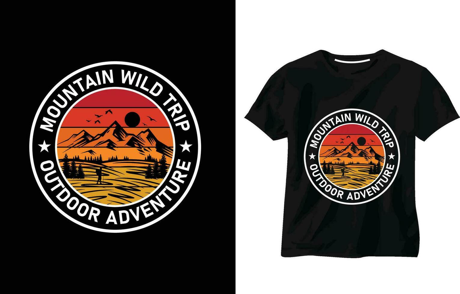 Mountain wild trip outdoor adventure t-shirt design vector illustration, poster and others vector vintage outdoor vibes design