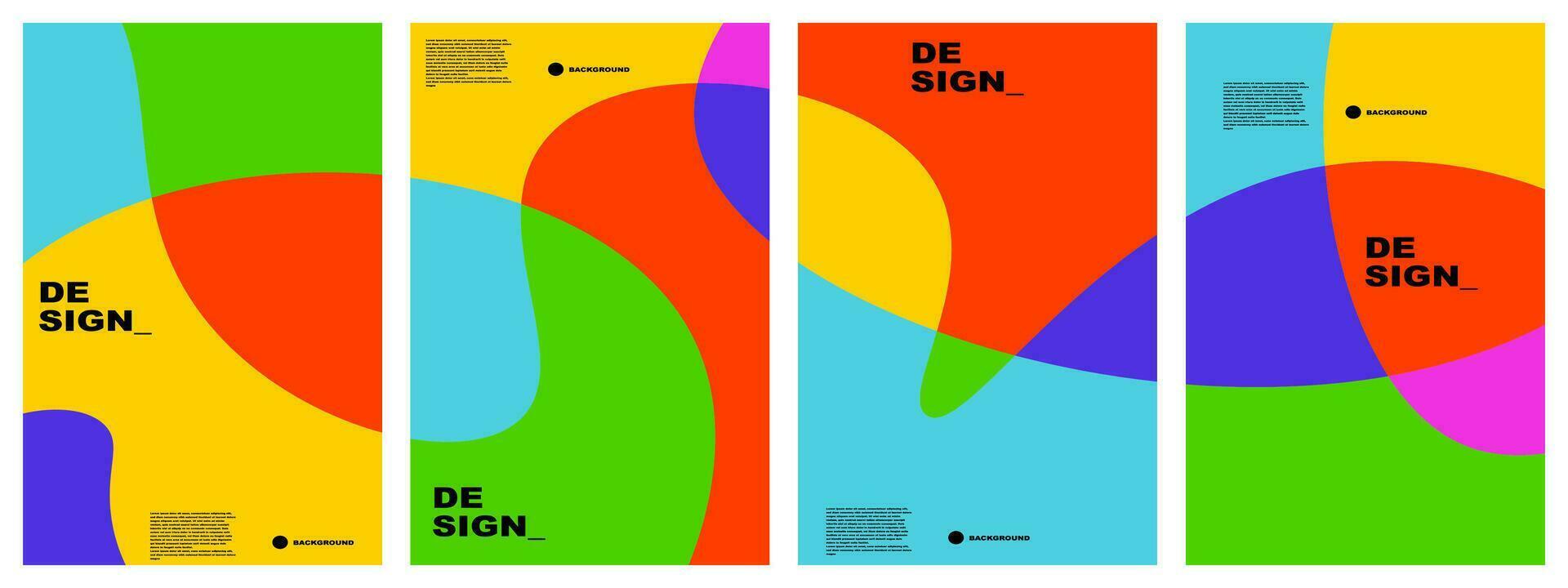 abstract flat background set for banner, poster, template, design, flyer, brochure, etc vector