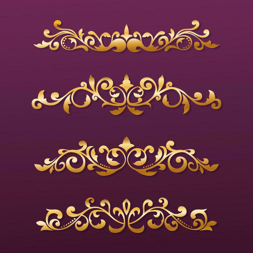 conjunto de lujo oro Clásico frontera decoración vector