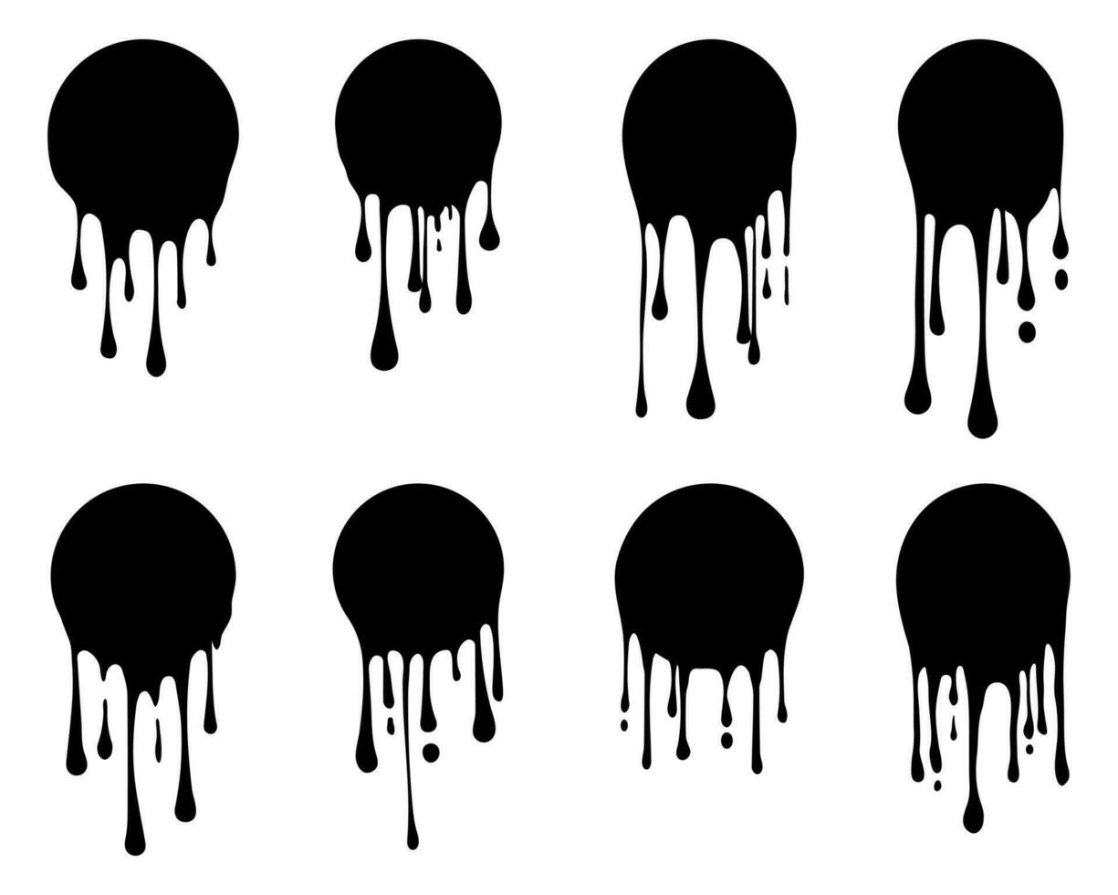 dripping black ink. vector illustration