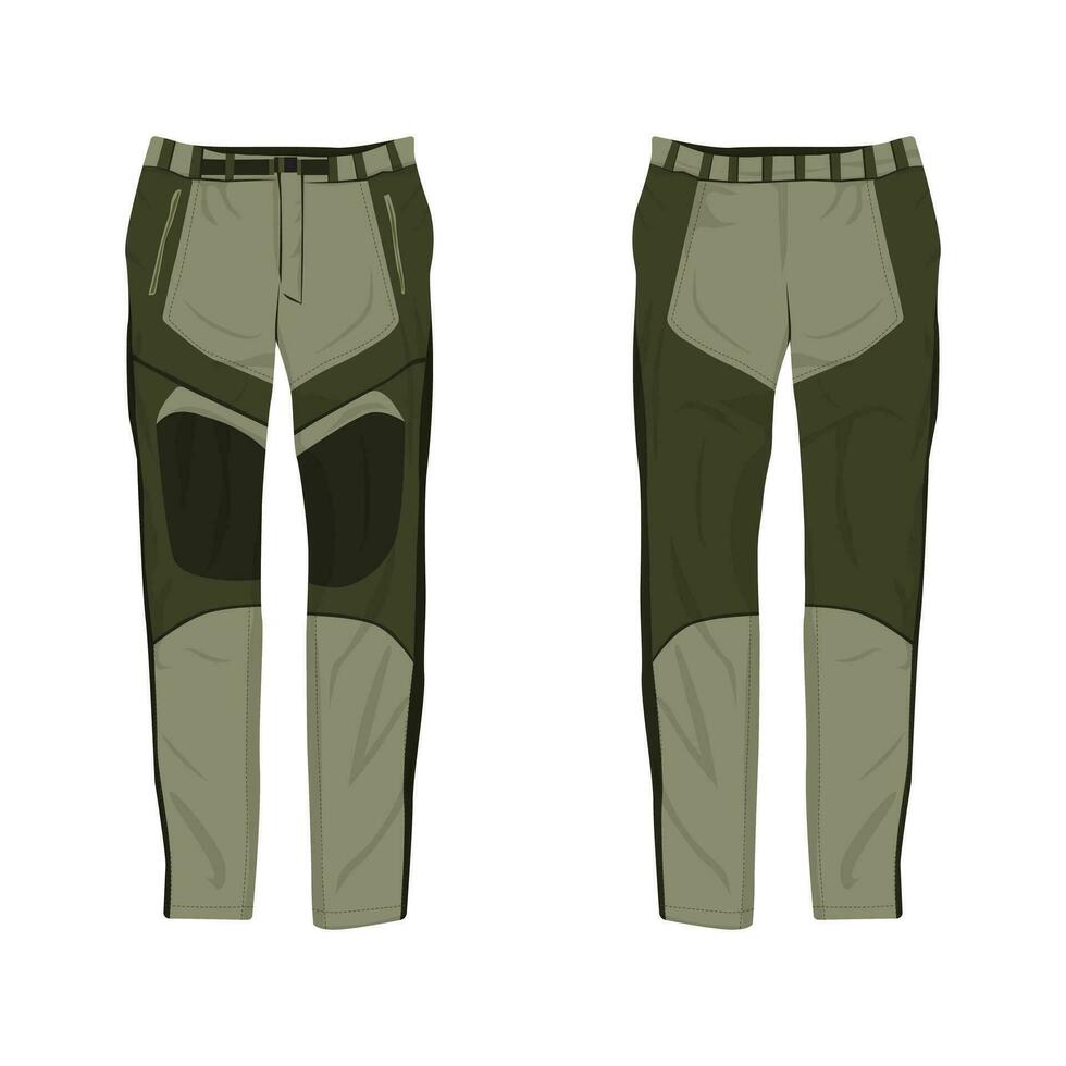 adventure trousers vector illustration front and back view