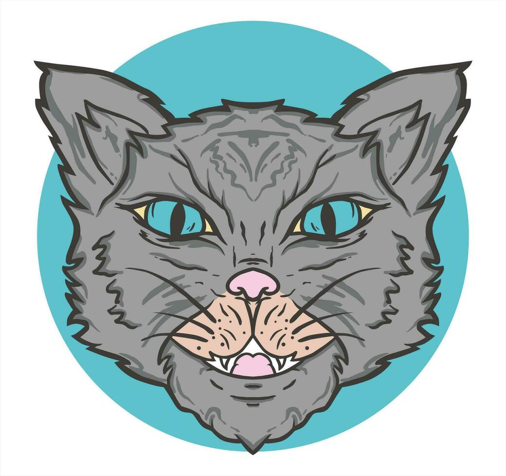 Cat head mascot vector