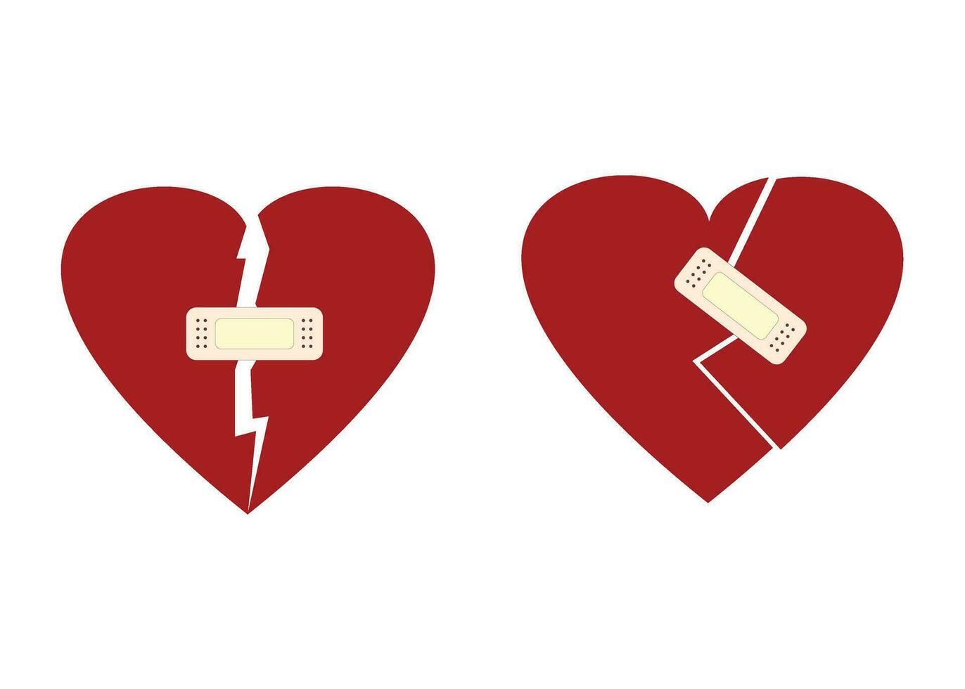 broken heart with band-aid vector