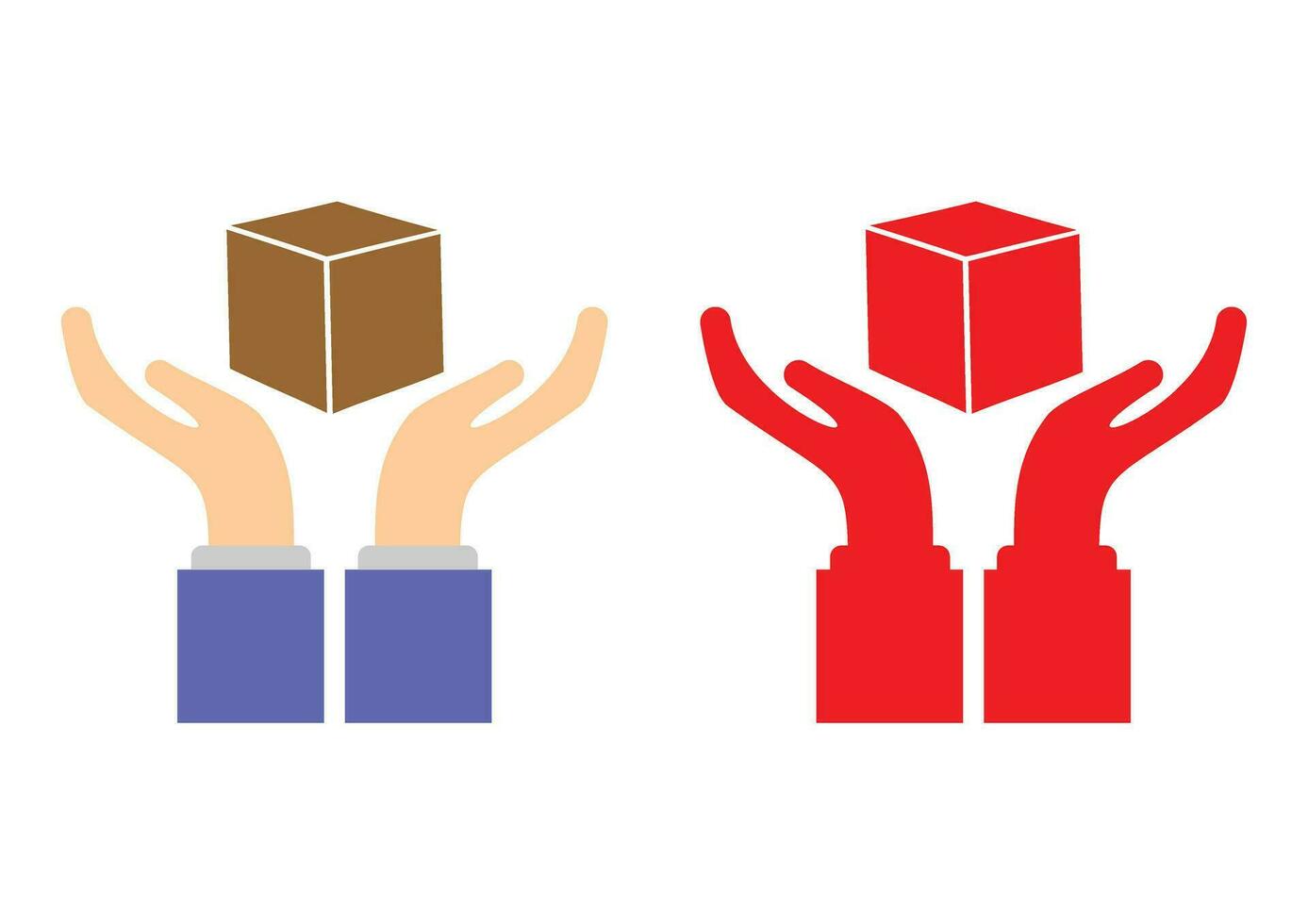 Fragile box, cargo warning vector signs. Set of fragile package icons, handle with care logistics and delivery labels. Vector illustration