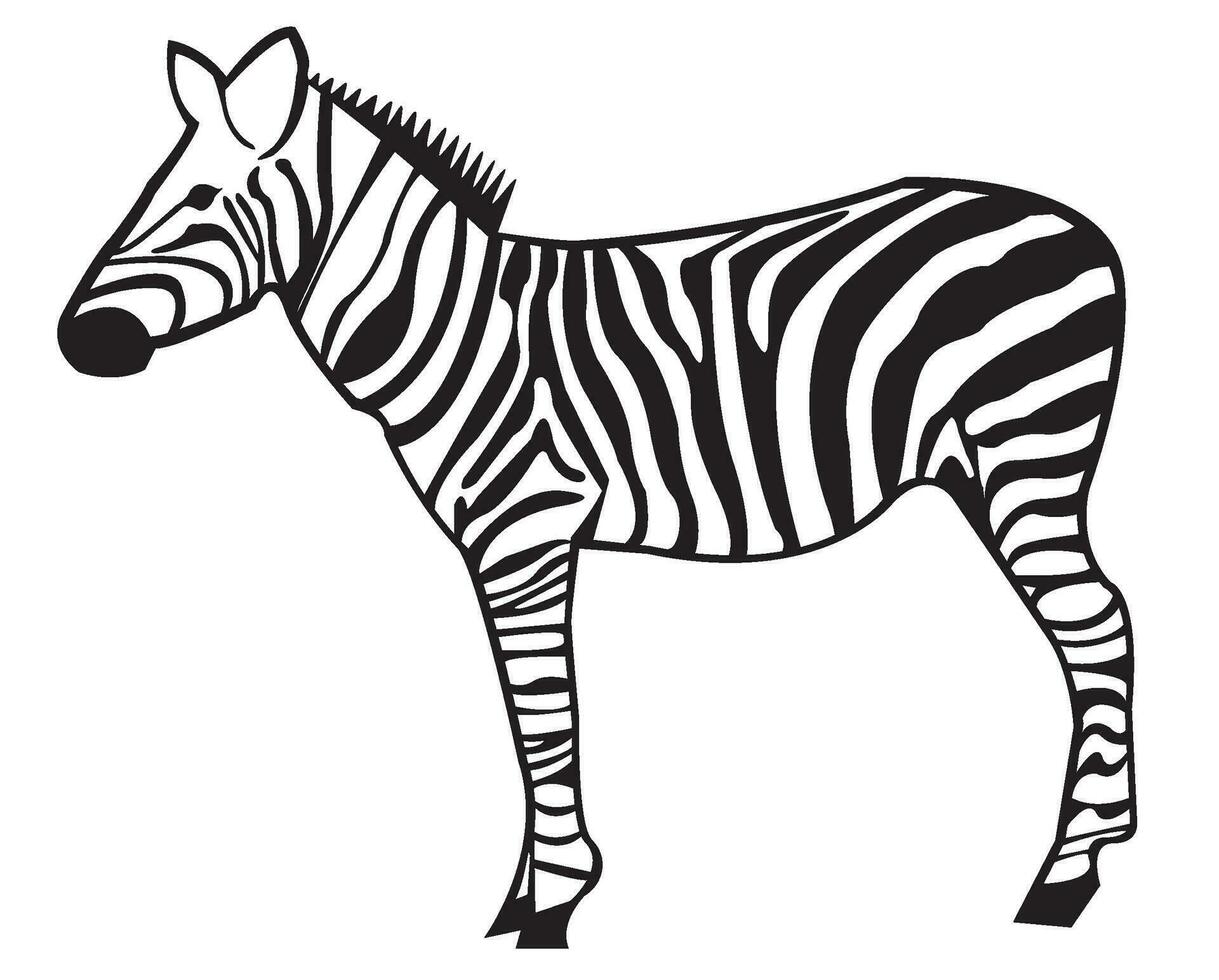 black and white zebra icon vector