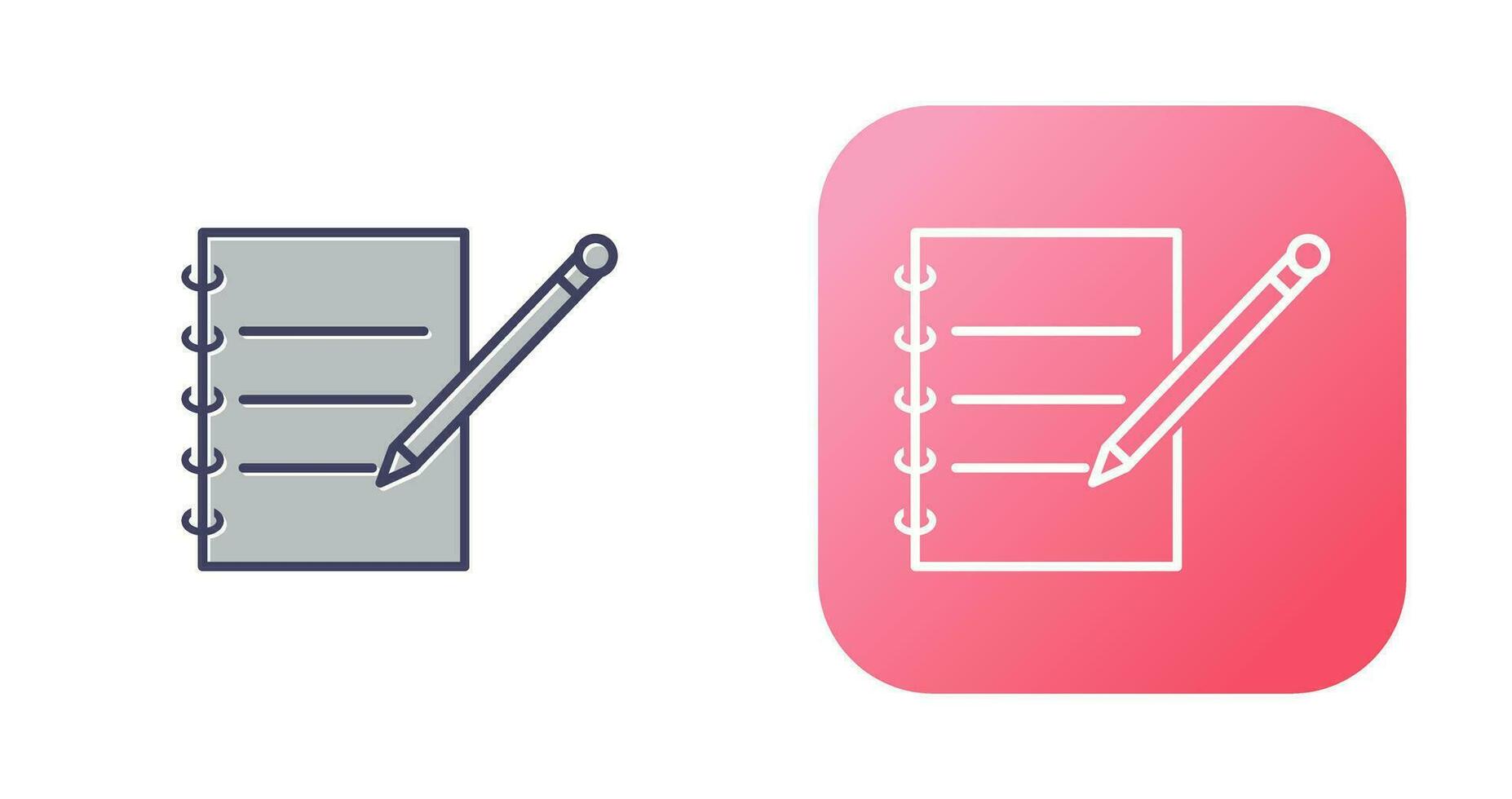 Notebook and Pen Vector Icon