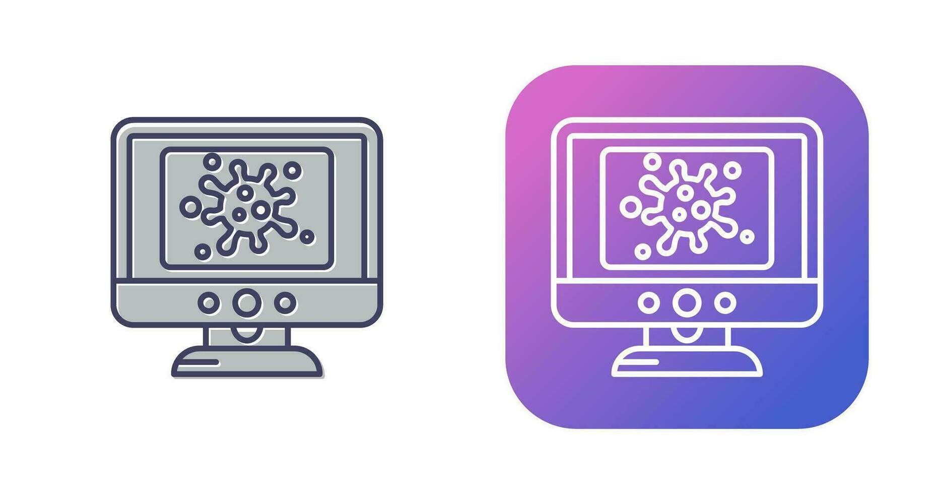 icono de vector de virus lcd