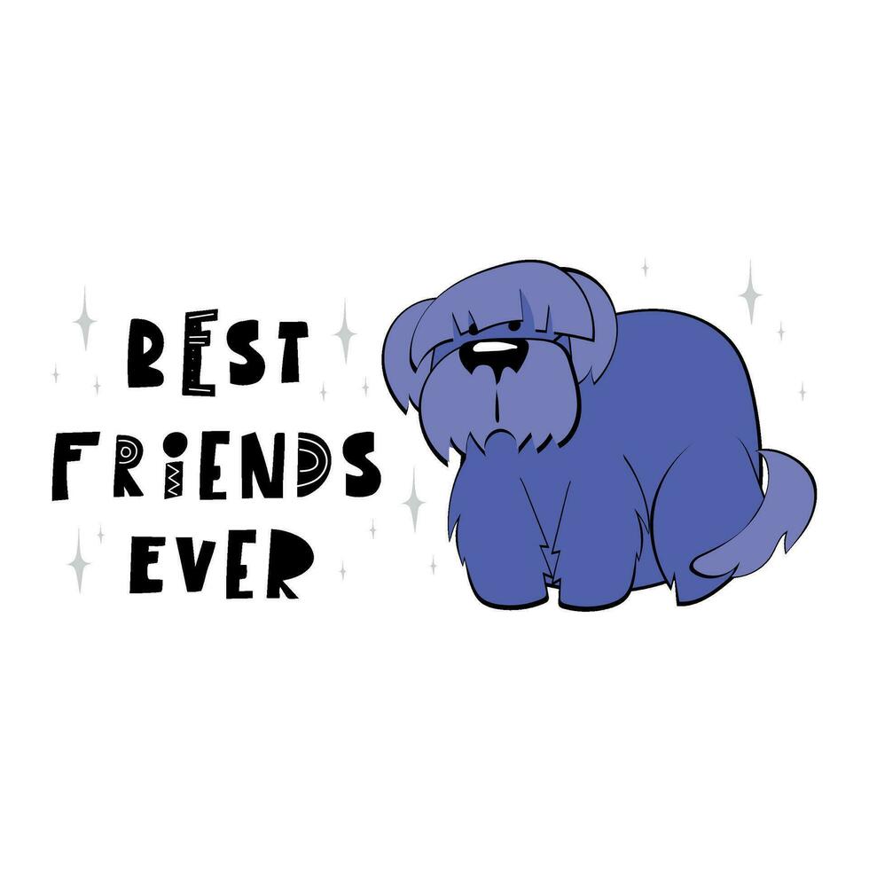 Cute dog print design. Handwritten phrese BEST FRIENDS EVER ...