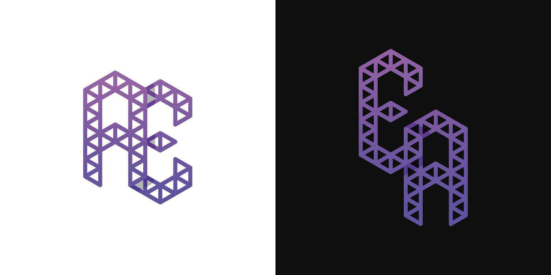 Letters AE and EA Polygon Logo Set, suitable for business related to polygon with AE and EA initials. vector
