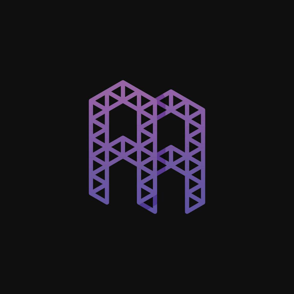 Letters AA Polygon Logo , suitable for business related to polygon with AA initials. vector