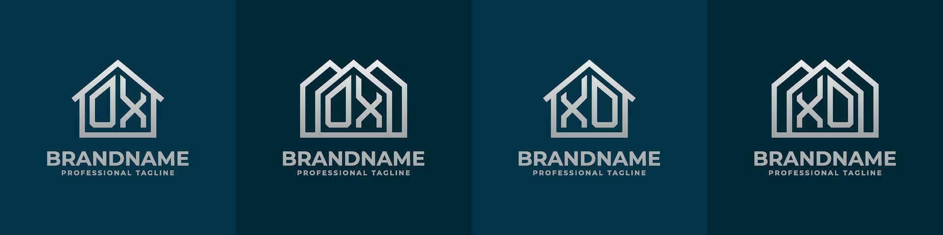 Letter OX and XO Home Logo Set. Suitable for any business related to house, real estate, construction, interior with OX or XO initials. vector