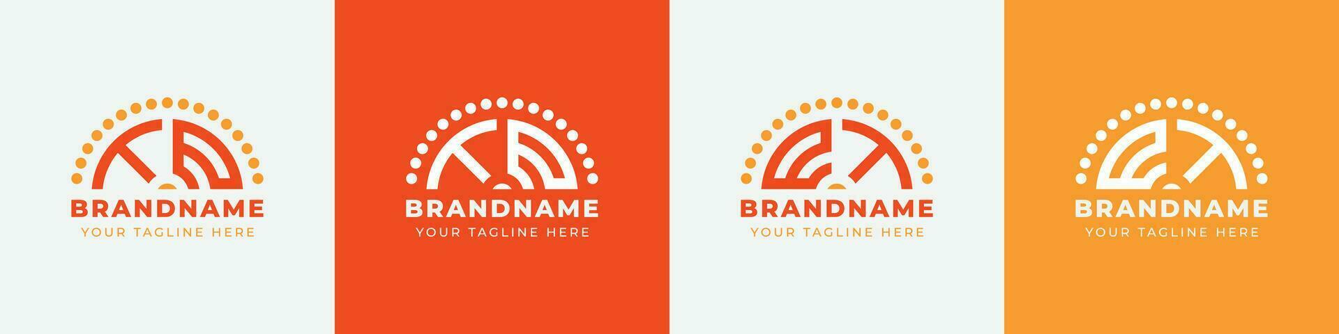 Letter ET and TE Sunrise  Logo Set, suitable for any business with ET or TE initials. vector