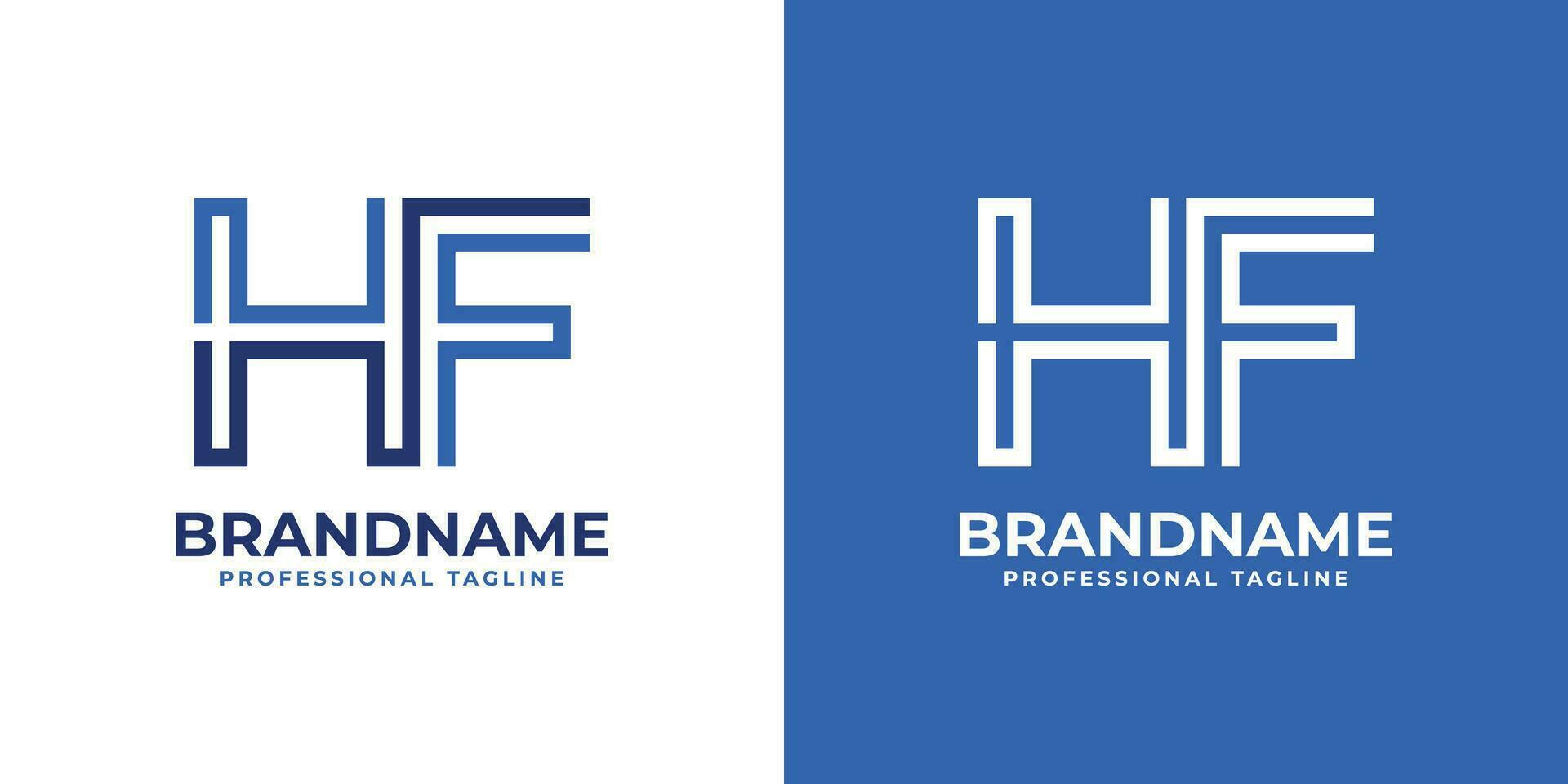 Letter HF Line Monogram Logo, suitable for business with HF or FH initials. vector