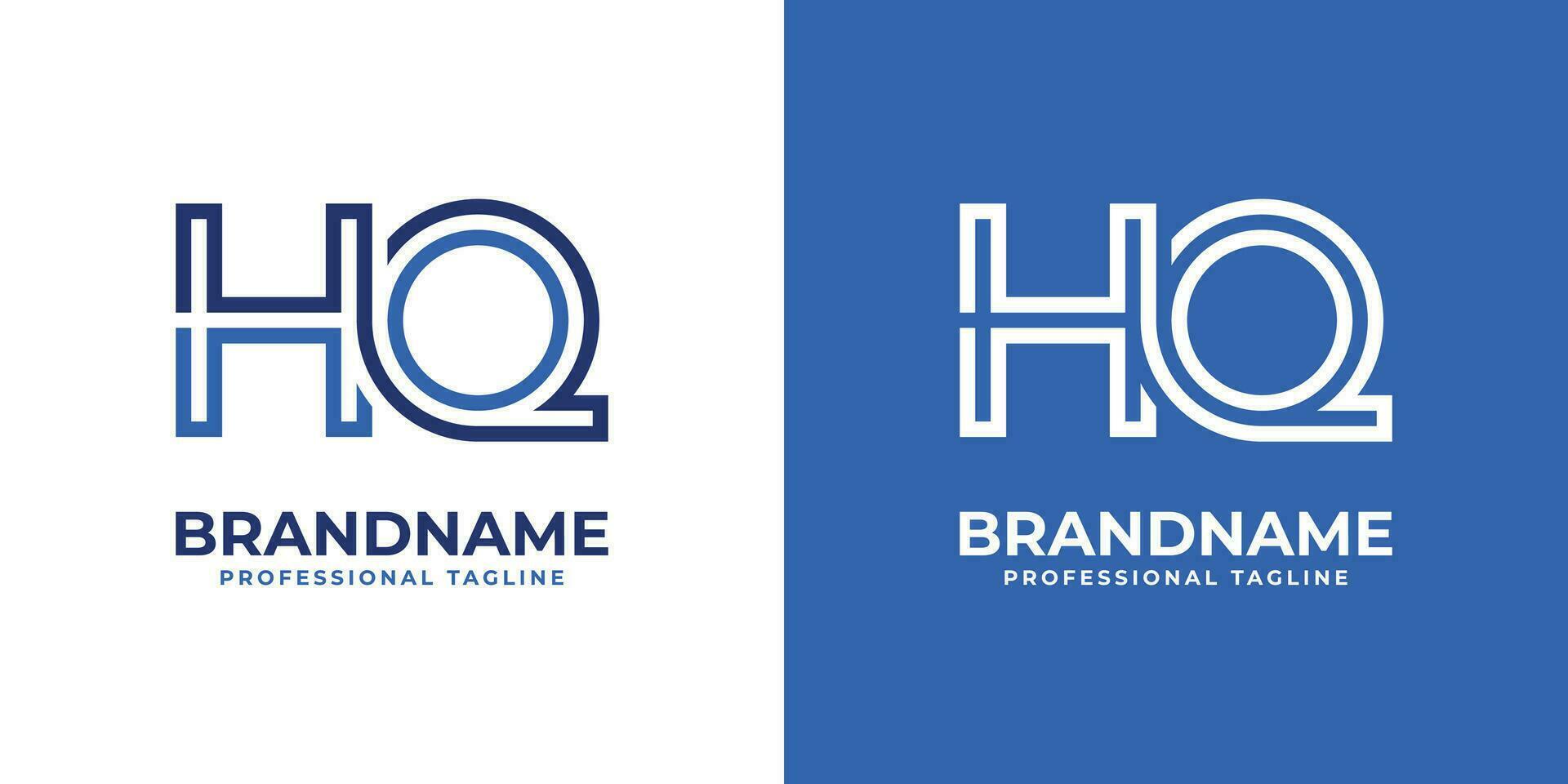 Letter HQ Line Monogram Logo, suitable for business with HQ or QH initials. vector