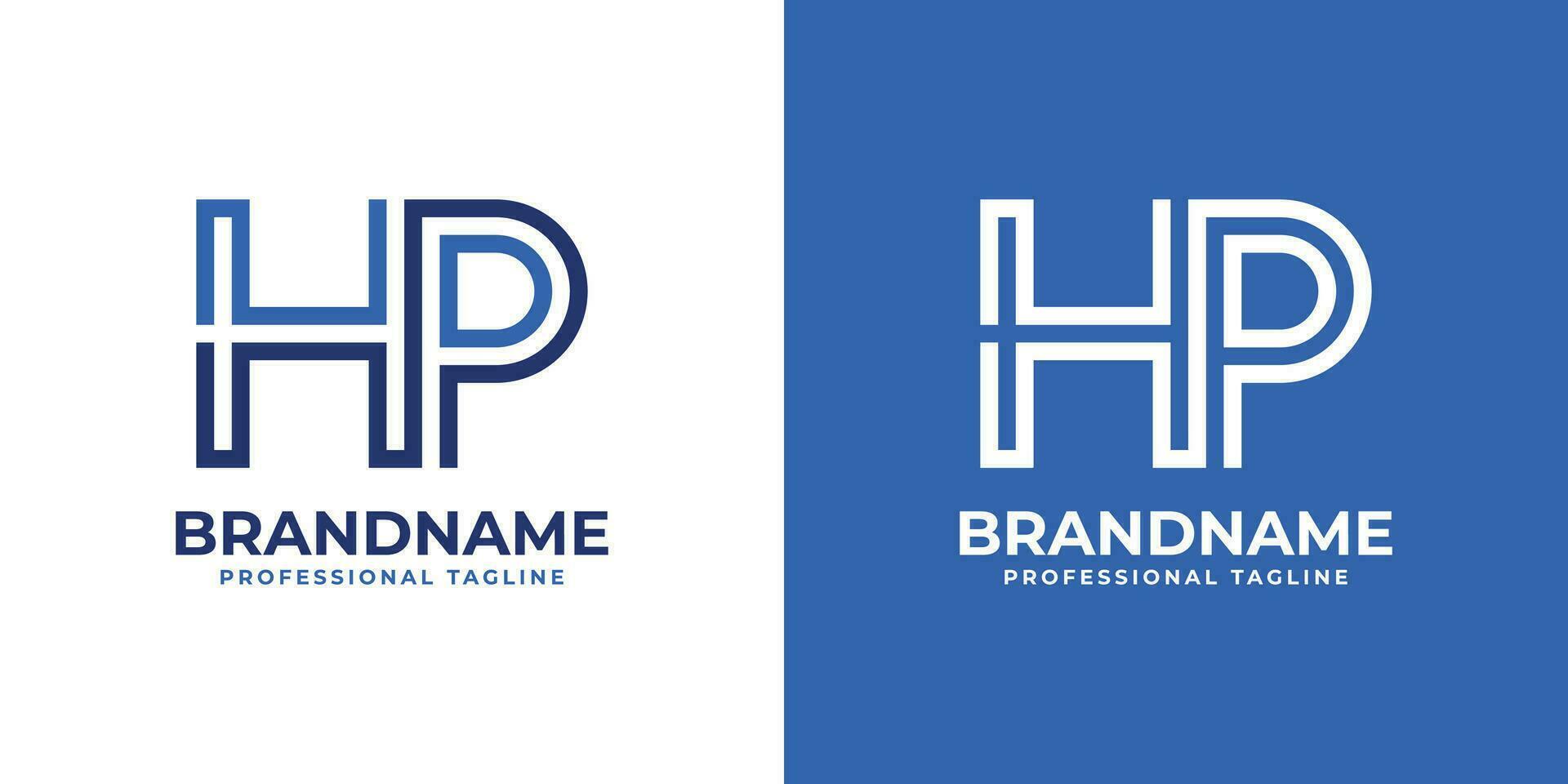 Letter HP Line Monogram Logo, suitable for business with HP or PH initials. vector