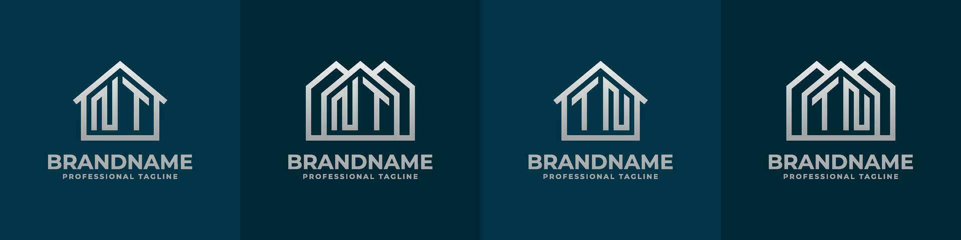 Letter NT and TN Home Logo Set. Suitable for any business related to house, real estate, construction, interior with NT or TN initials. vector