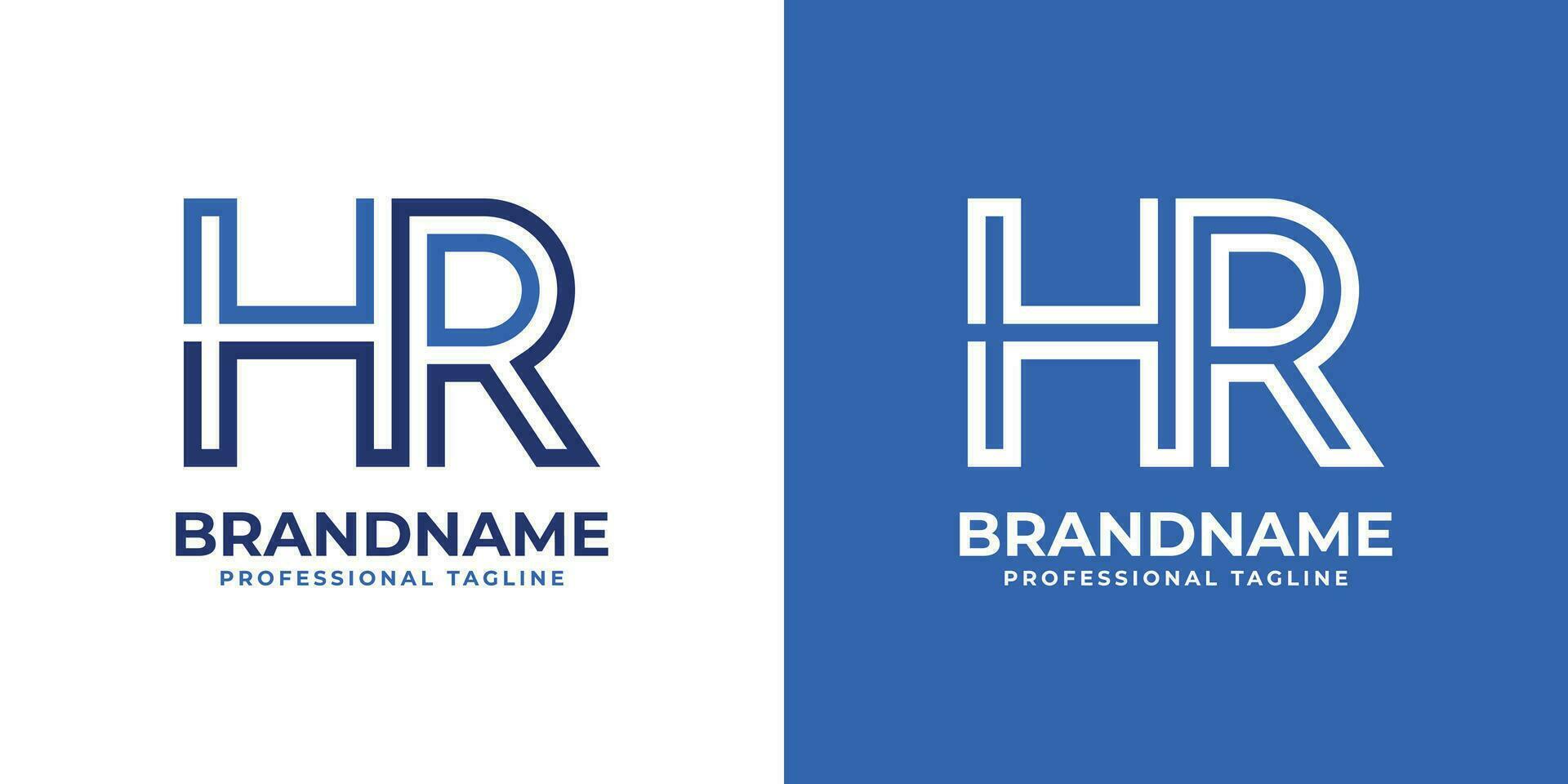 Letter HR Line Monogram Logo, suitable for business with HR or RH initials. vector