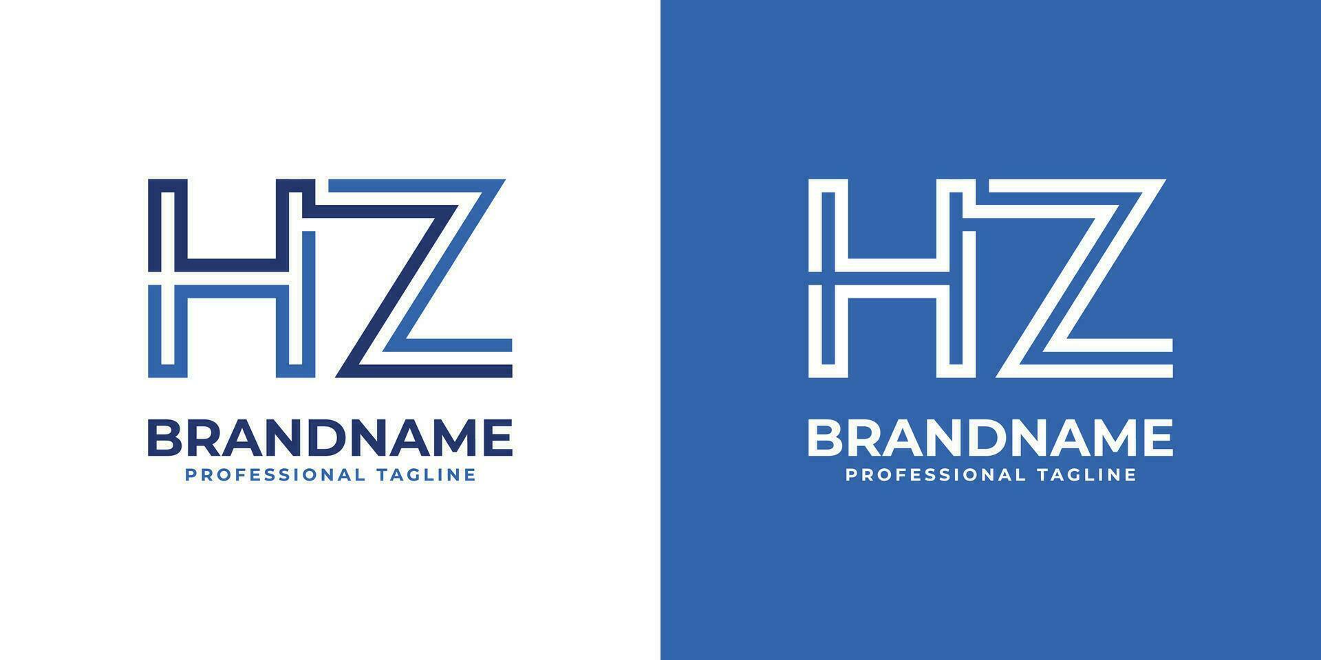 Letter HZ Line Monogram Logo, suitable for business with HZ or ZH initials. vector