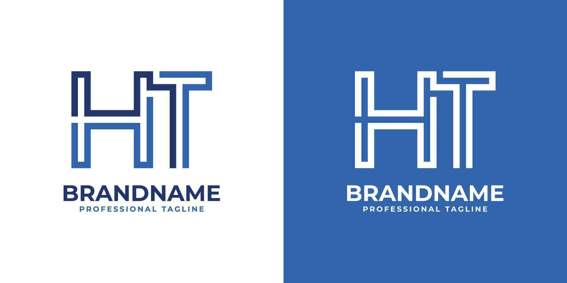 Letter HT Line Monogram Logo, suitable for business with HT or TH initials. vector