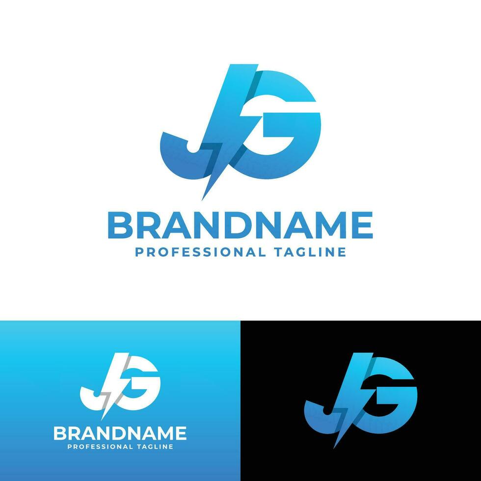 Letter JG Power Logo, suitable for any business with JG or GJ initials. vector