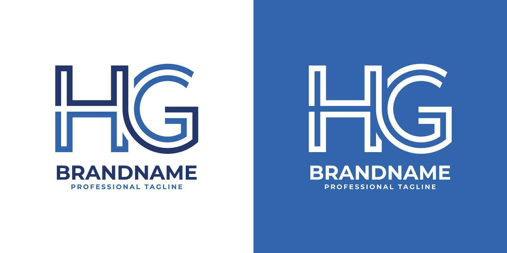 Letter HG Line Monogram Logo, suitable for business with HG or GH initials. vector