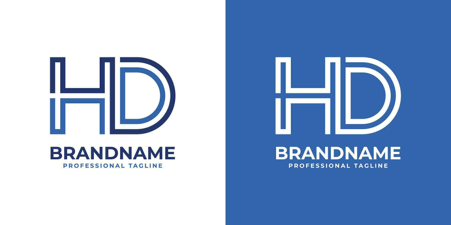 Letter HD Line Monogram Logo, suitable for business with HD or DH