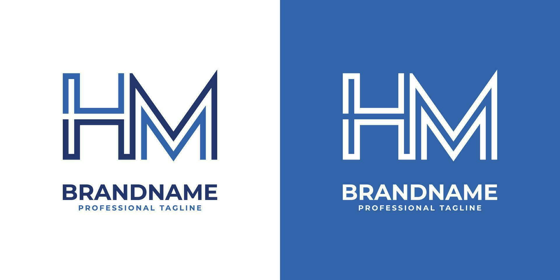 Letter HM Line Monogram Logo, suitable for business with HM or MH initials. vector
