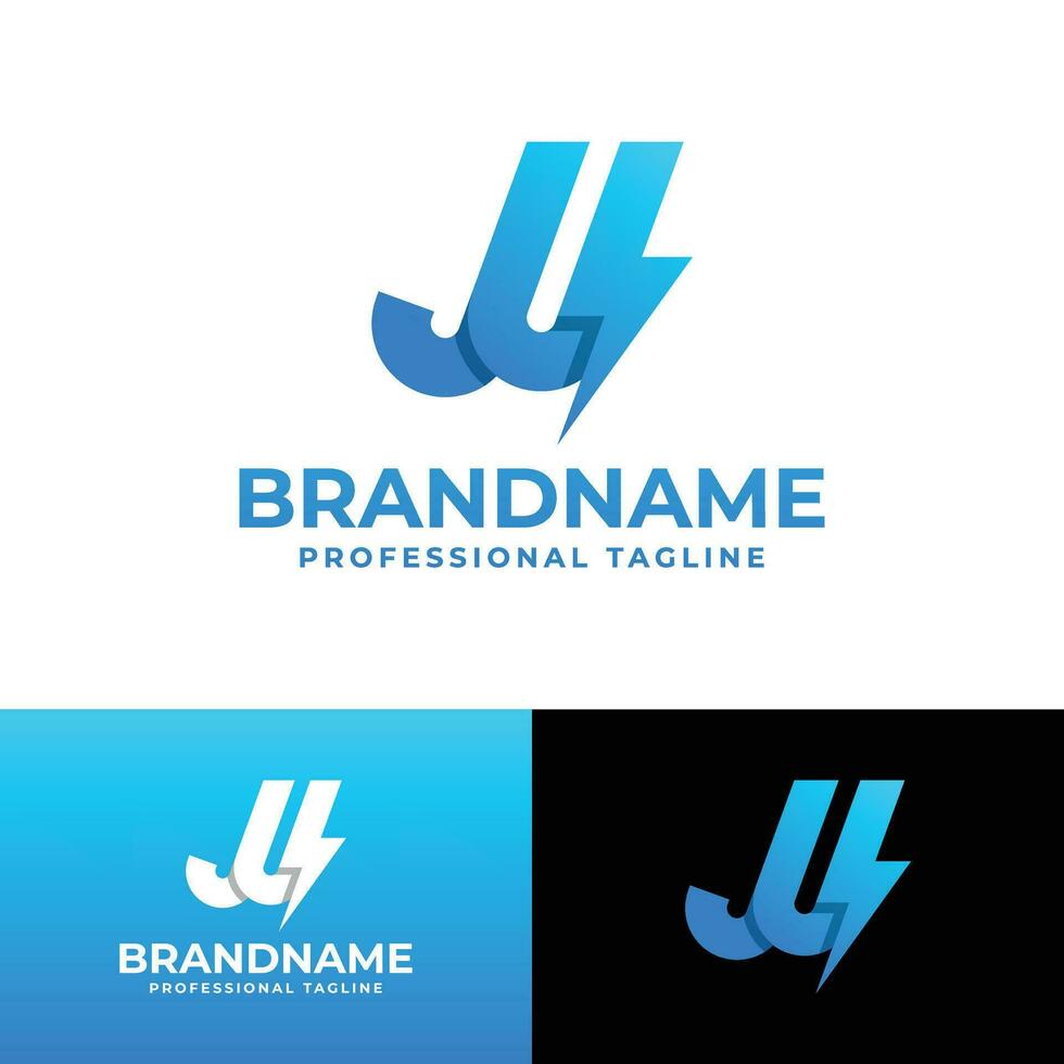 Letter JU Power Logo, suitable for any business with JU or UJ initials. vector