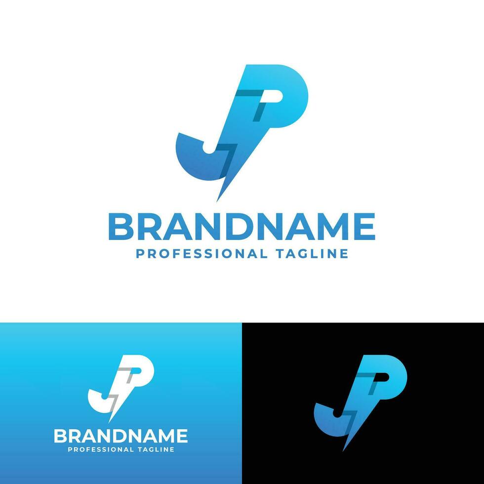 Letter JP Power Logo, suitable for any business with JP or PJ initials. vector