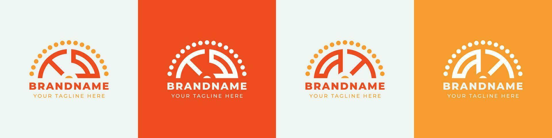 Letter QT and TQ Sunrise  Logo Set, suitable for any business with QT or TQ initials. vector