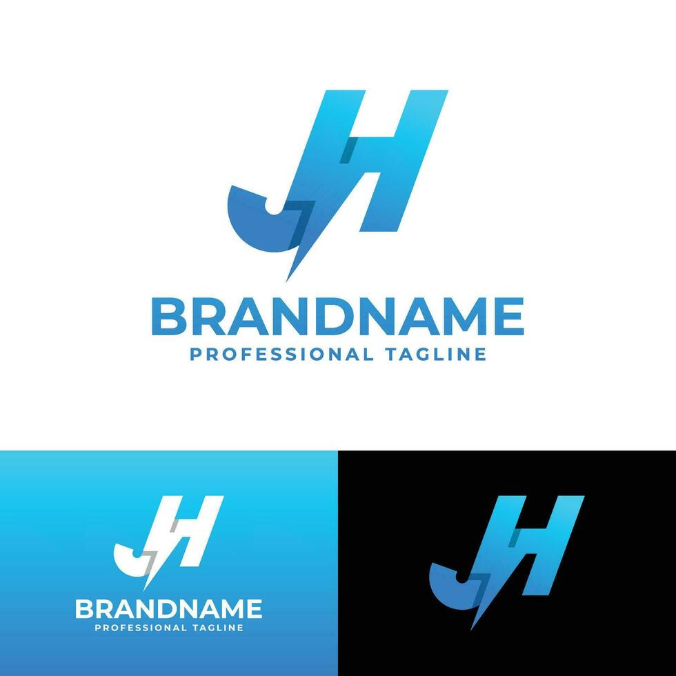 Letter JH Power Logo, suitable for any business with JH or HJ initials. vector