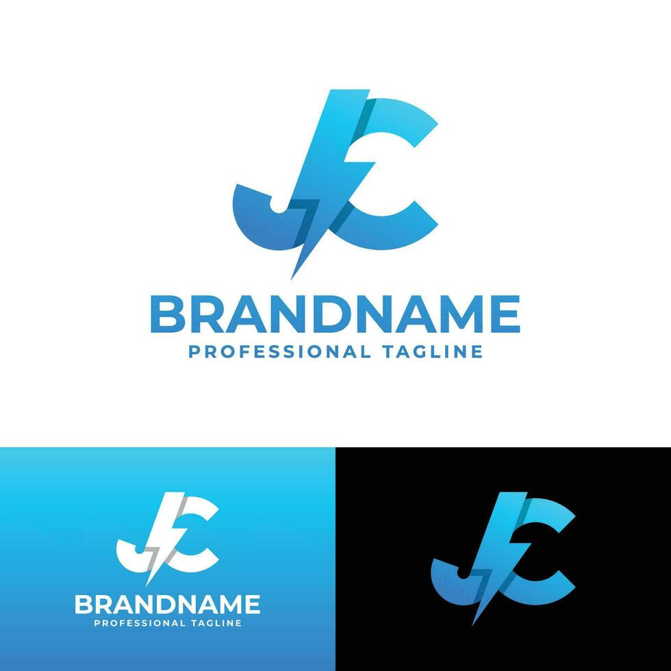 Letter JC Power Logo, suitable for any business with JC or CJ initials. vector