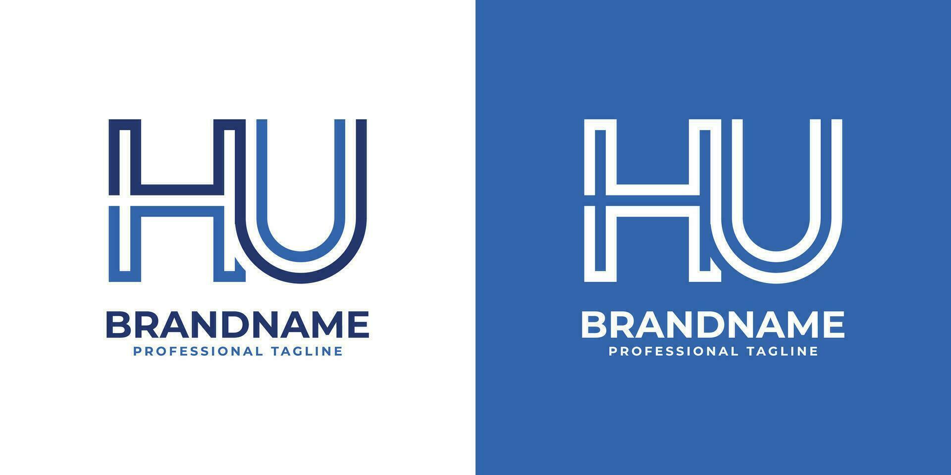 Letter HU Line Monogram Logo, suitable for business with HU or UH initials. vector