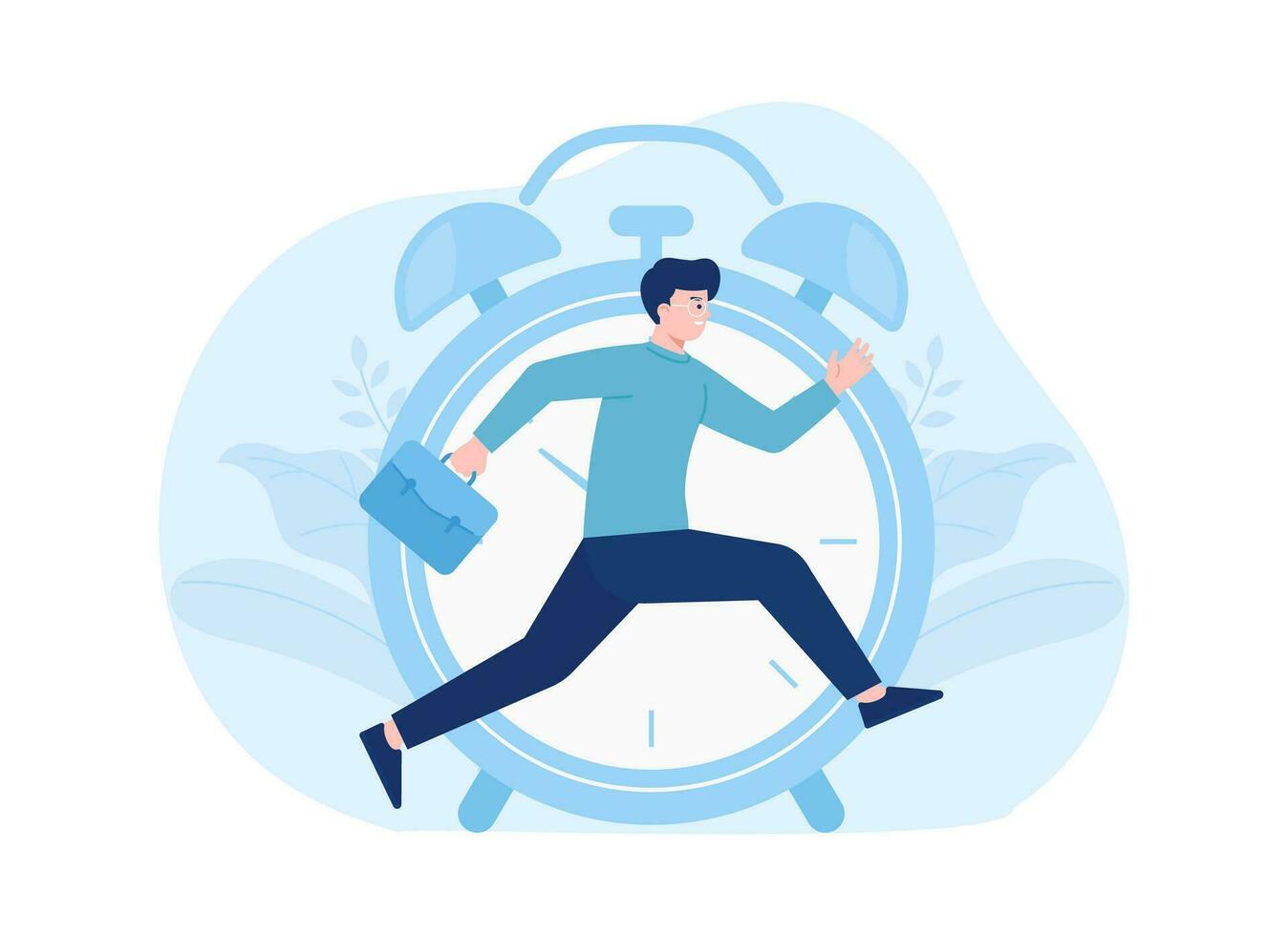 Time management concept flat illustration vector