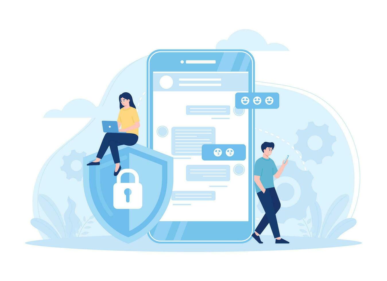 ssl technology concept flat illustration vector