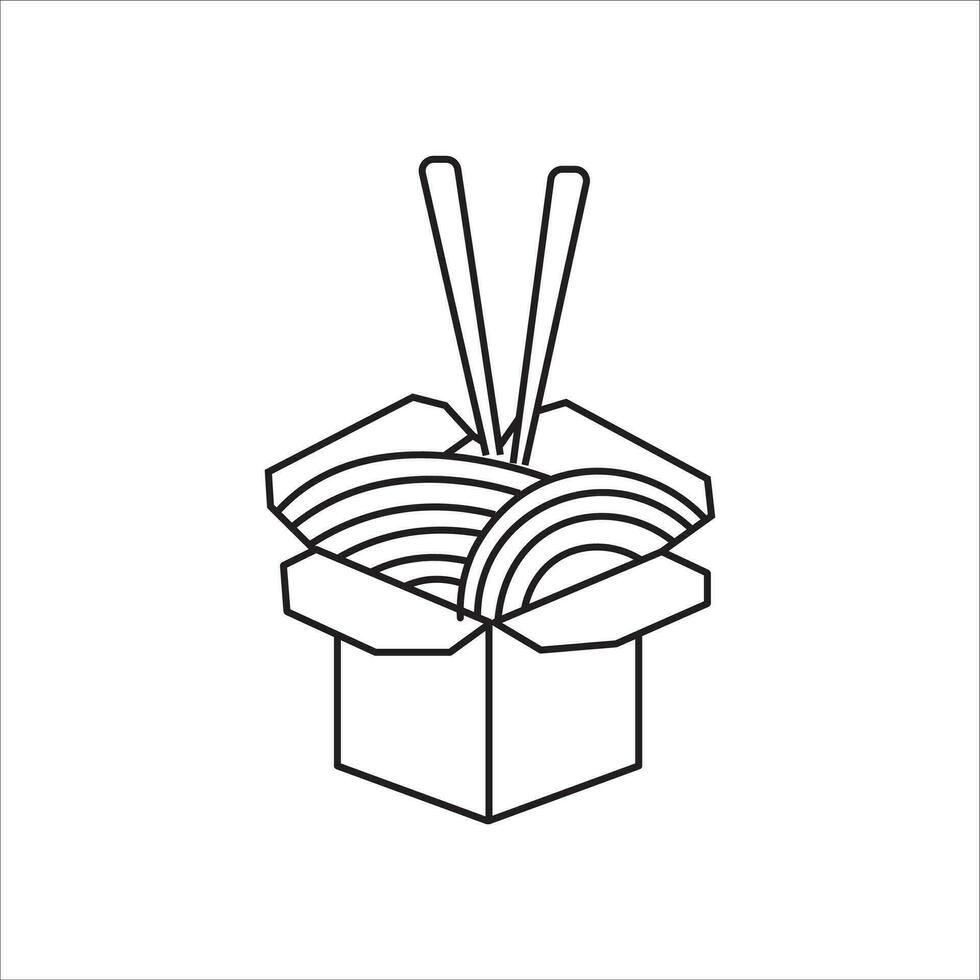 tallarines en caja icono vector ilustración símbolo