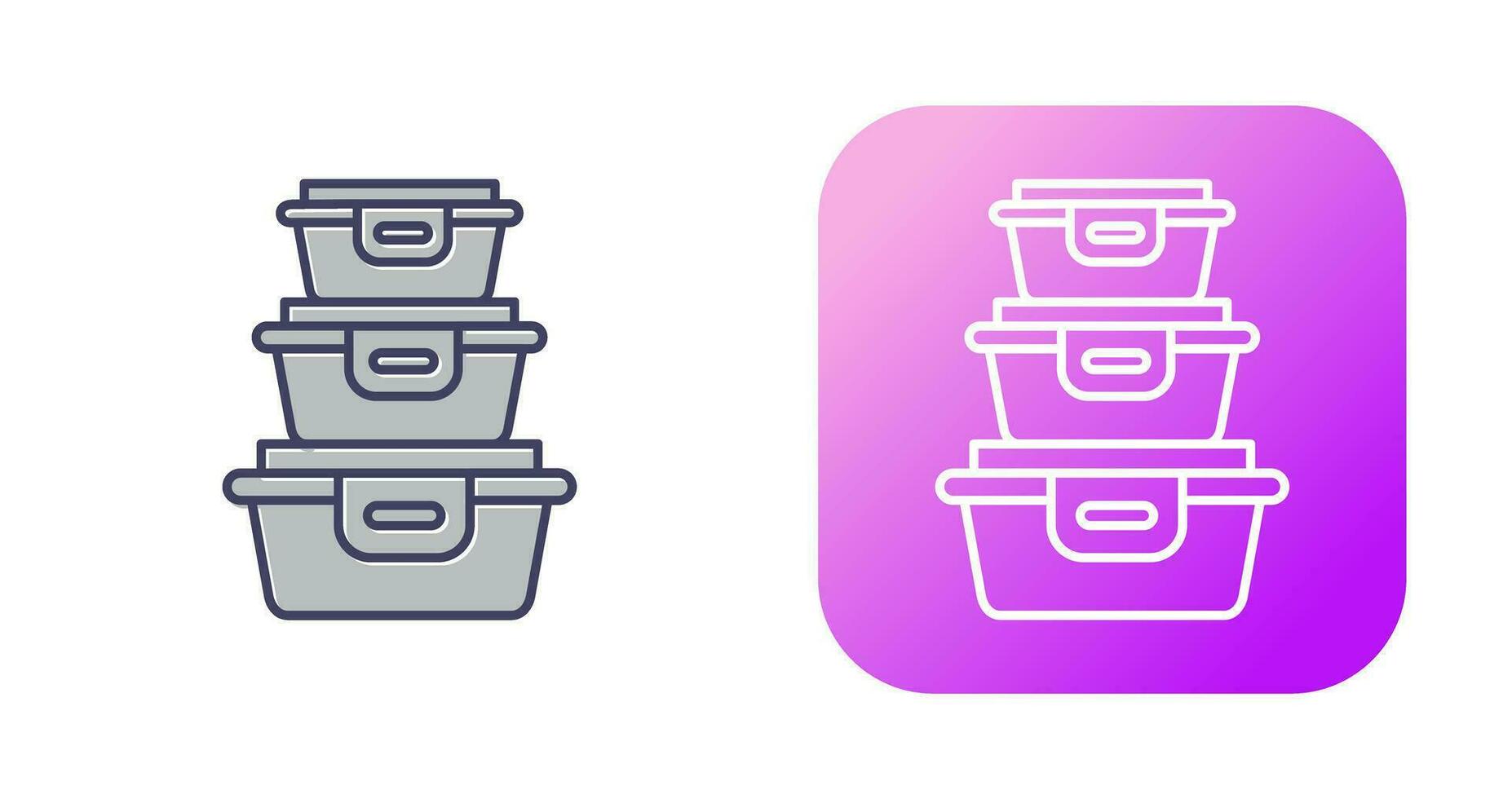 Plastic Food Container Vector Icon