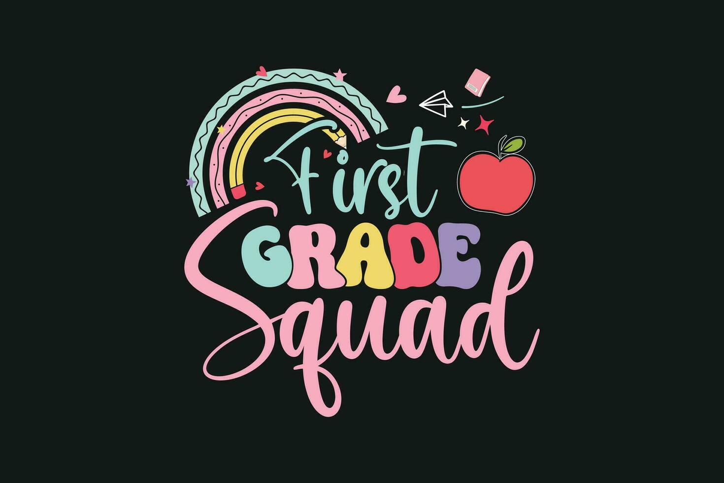 First grade squad kindergarten kids vector tshirt