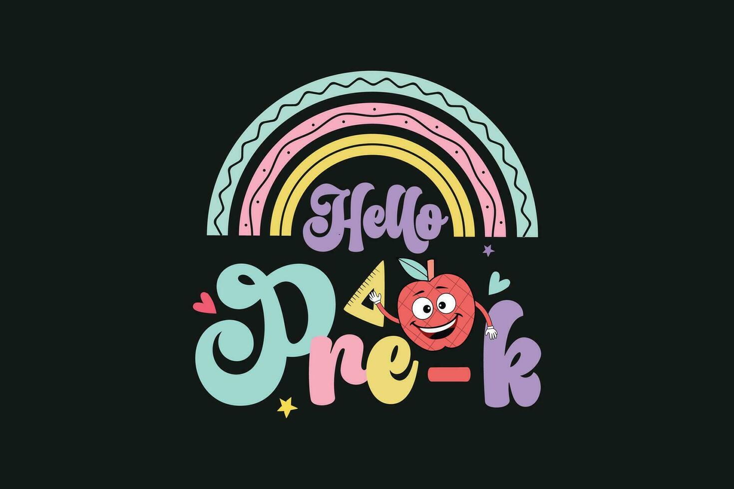 Hola pre-k jardín de infancia niños vector camiseta