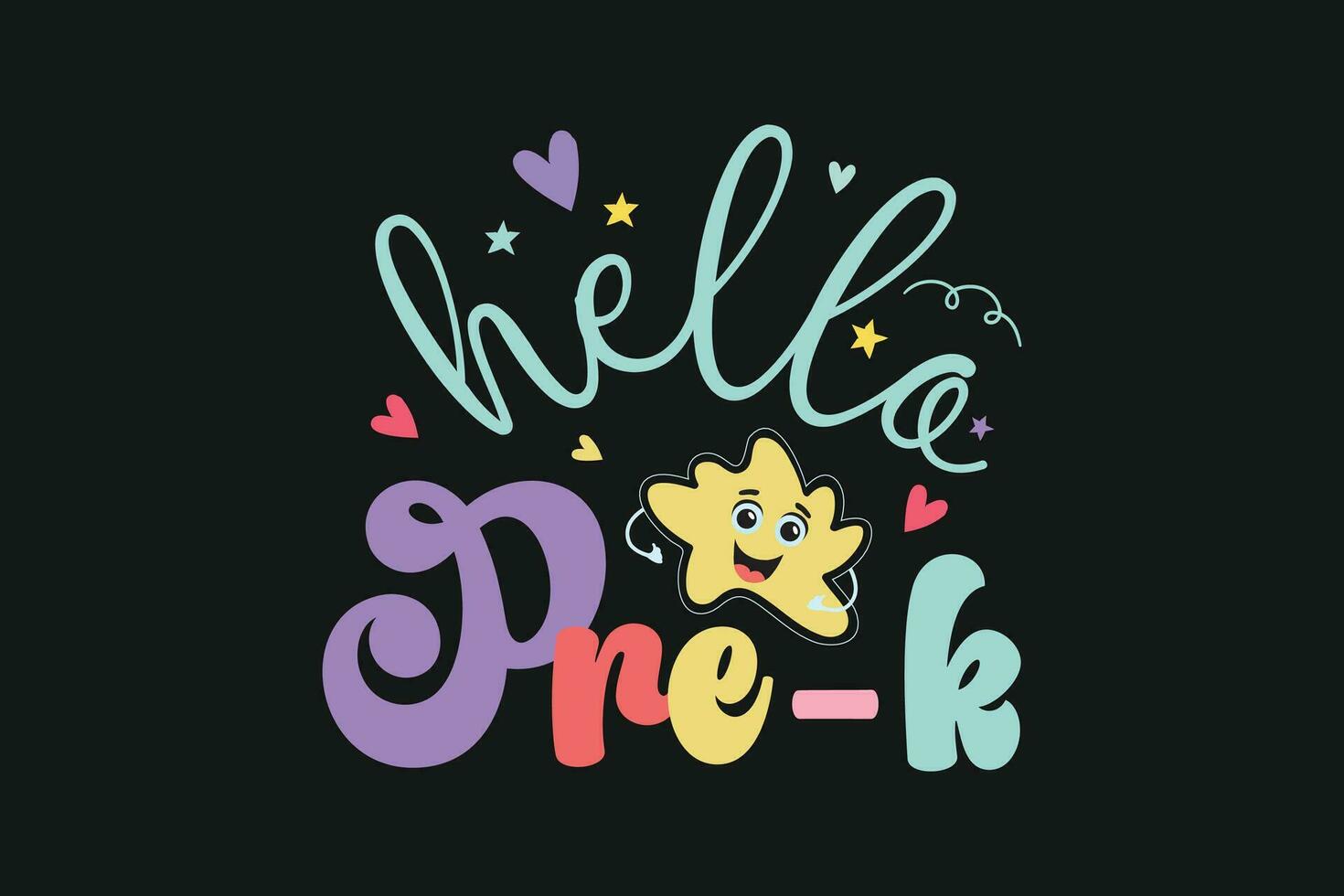 Hello prek kindergarten kids vector tshirt