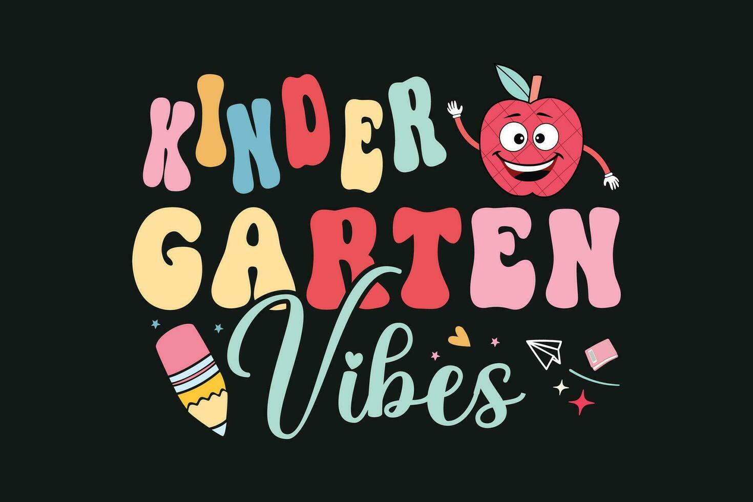 jardín de infancia vibraciones niños vector camiseta