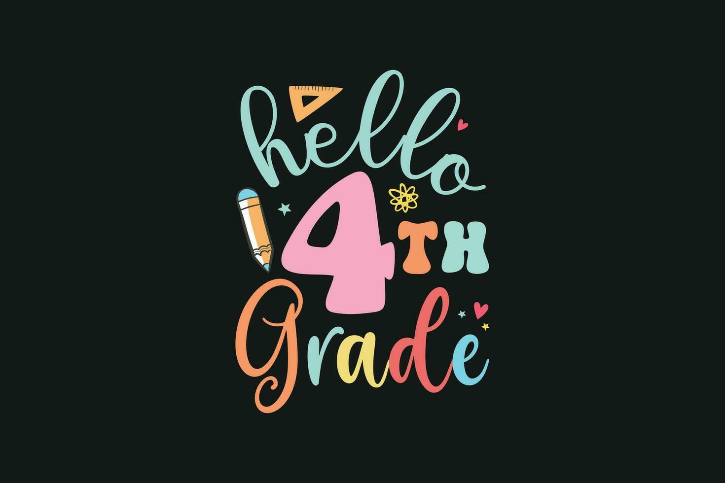 Hello 4th grade kindergarten kids vector tshirt