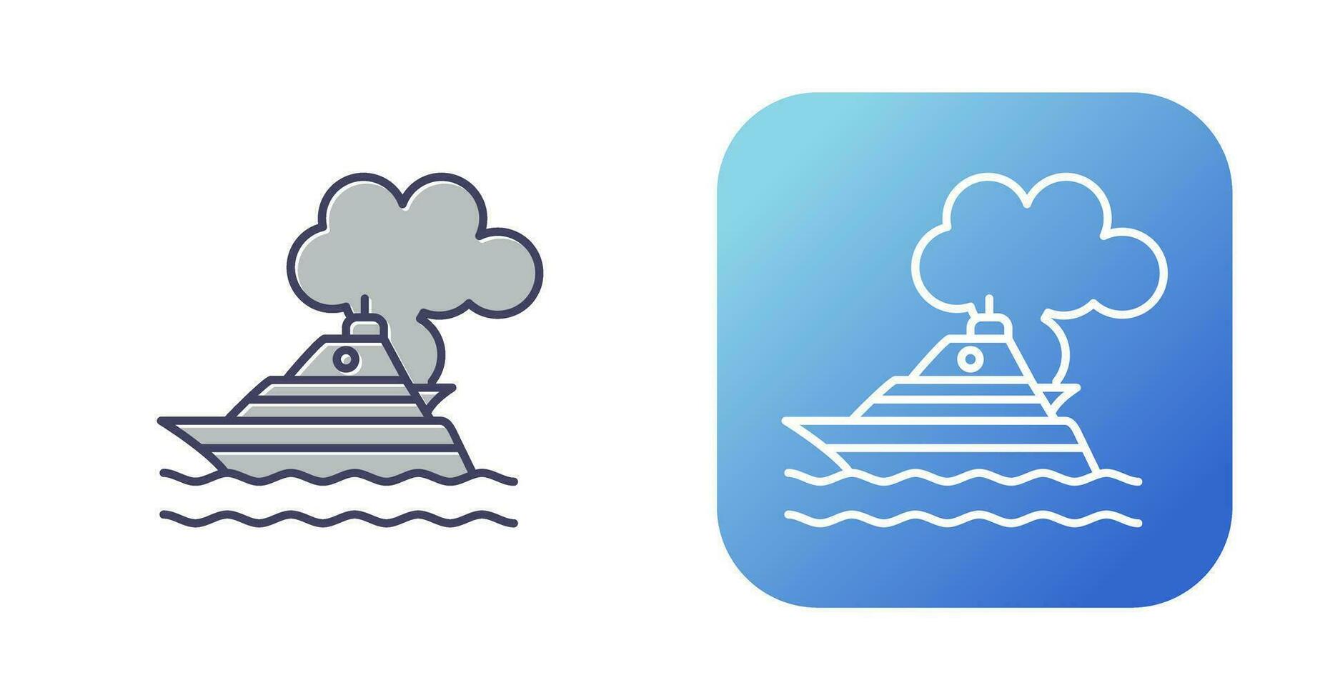 icono de vector de contaminación de barco