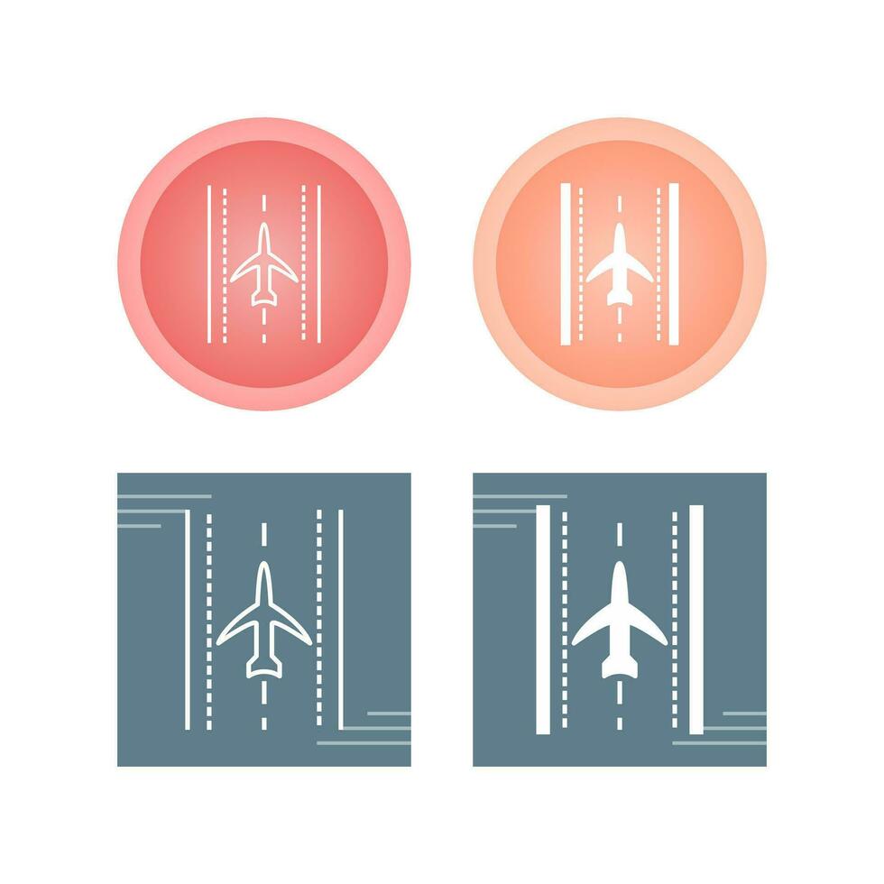 Plane on Runway Vector Icon