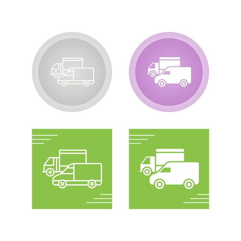 Parked Trucks Vector Icon