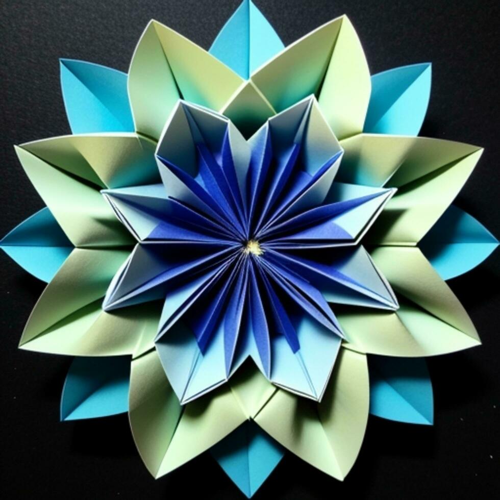 ai generative paper craft flower. ai generated photo