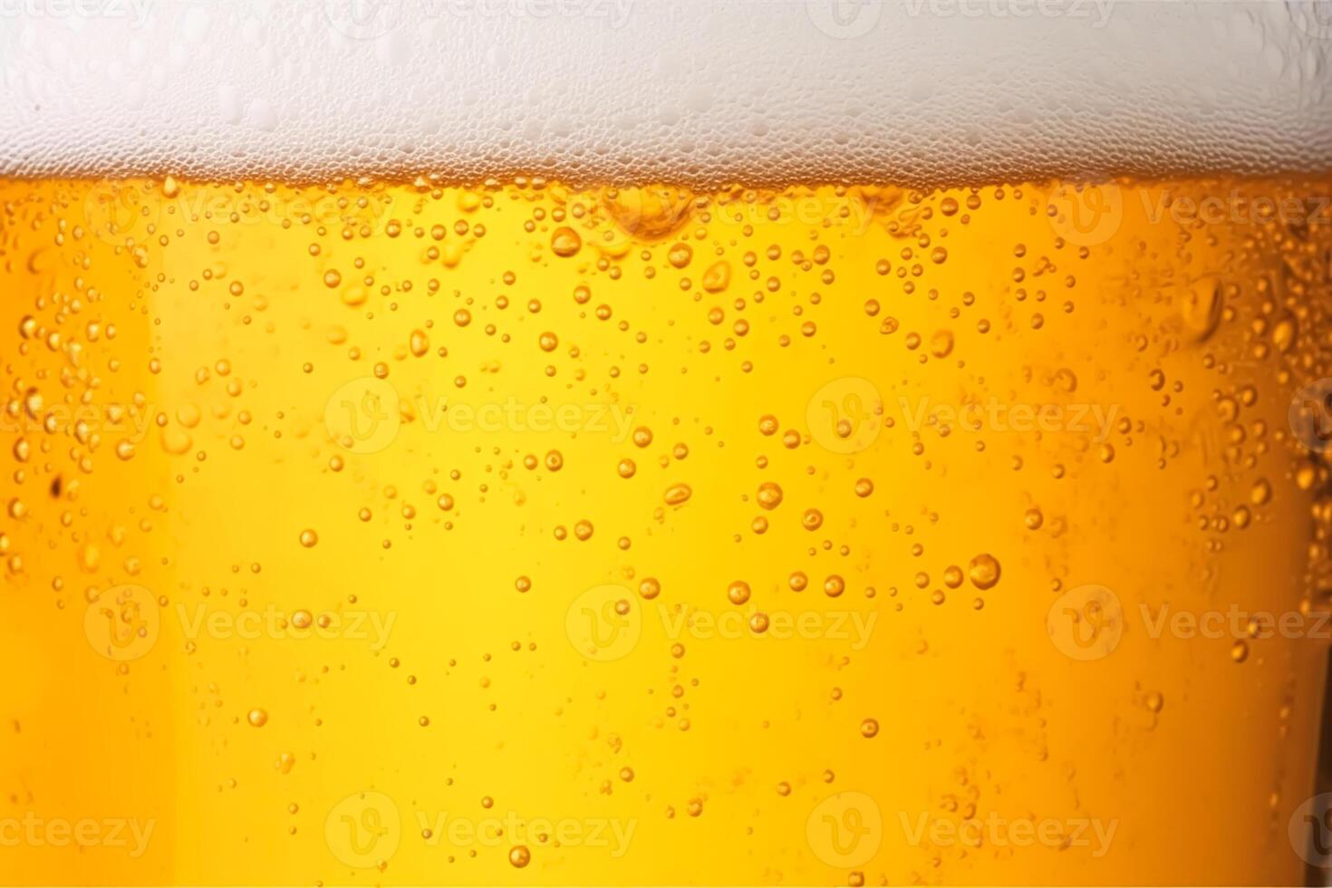 Close-up glass of cold beer with foam as texture and background, post-processed, photo