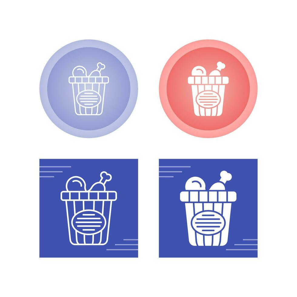 Chicken Bucket Vector Icon
